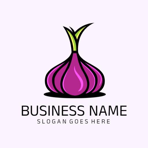 Vibrant Purple Onion Design Highlighting Fresh Ingredients Logo Template