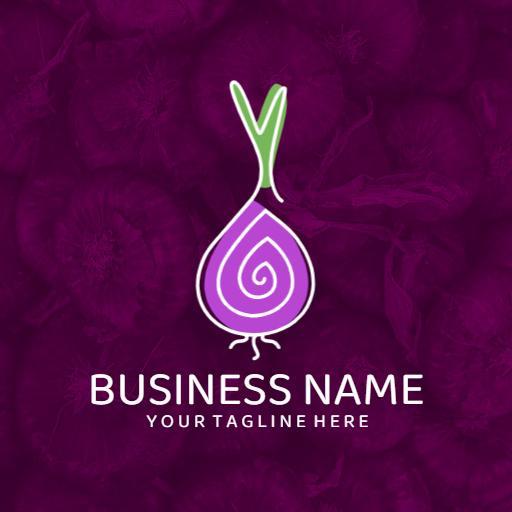 Vibrant Purple Onion Design Representing Fresh Ingredients Logo Template