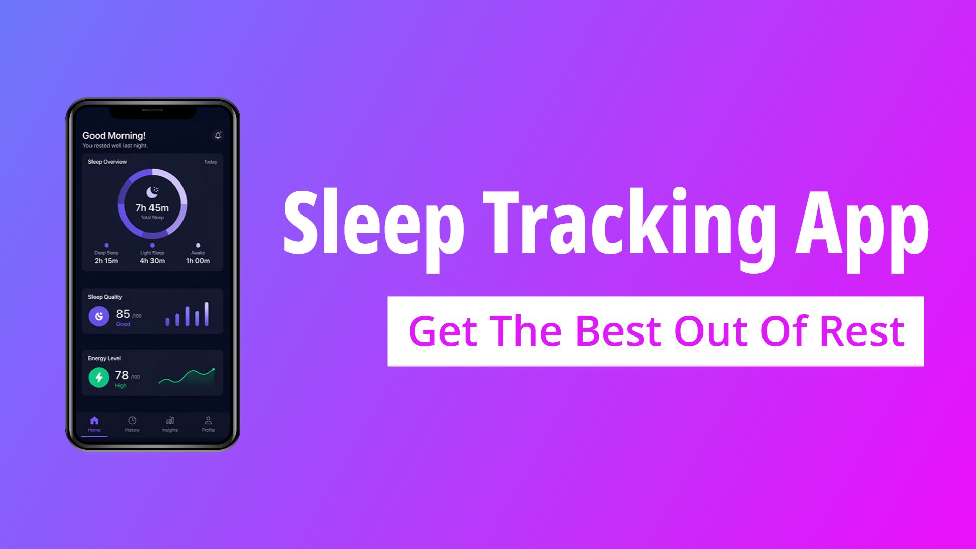 Vibrant Purple Sleep Tracking App Features Product Presentation Template