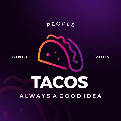 Vibrant Purple Taco Design Celebrating Culinary Culture Logo Template
