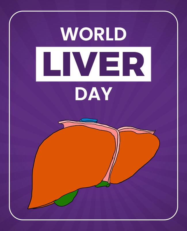 Vibrant Purple World Liver Day Awareness Poster Template