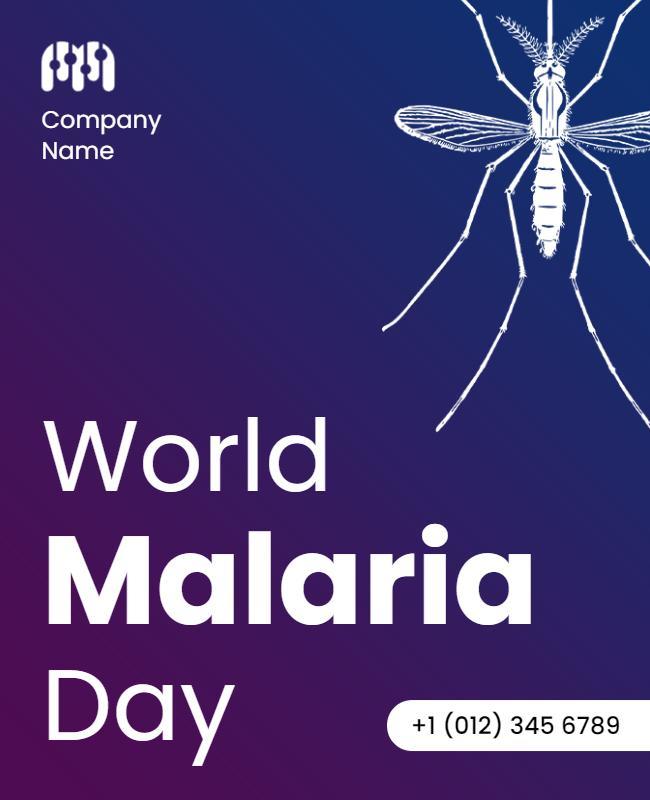 Vibrant Purple World Malaria Awareness Campaign Poster Template