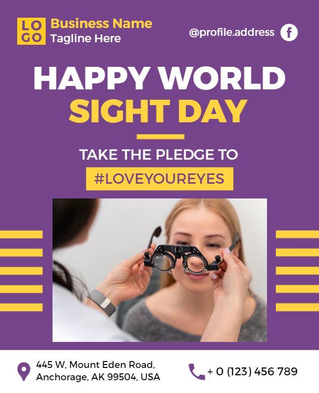 Vibrant Purple World Sight Day Awareness Poster Template