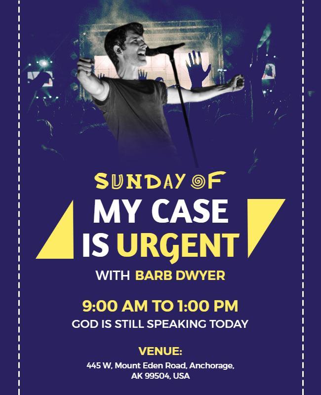 Vibrant Purple Worship Event with Dynamic Speaker Poster Template