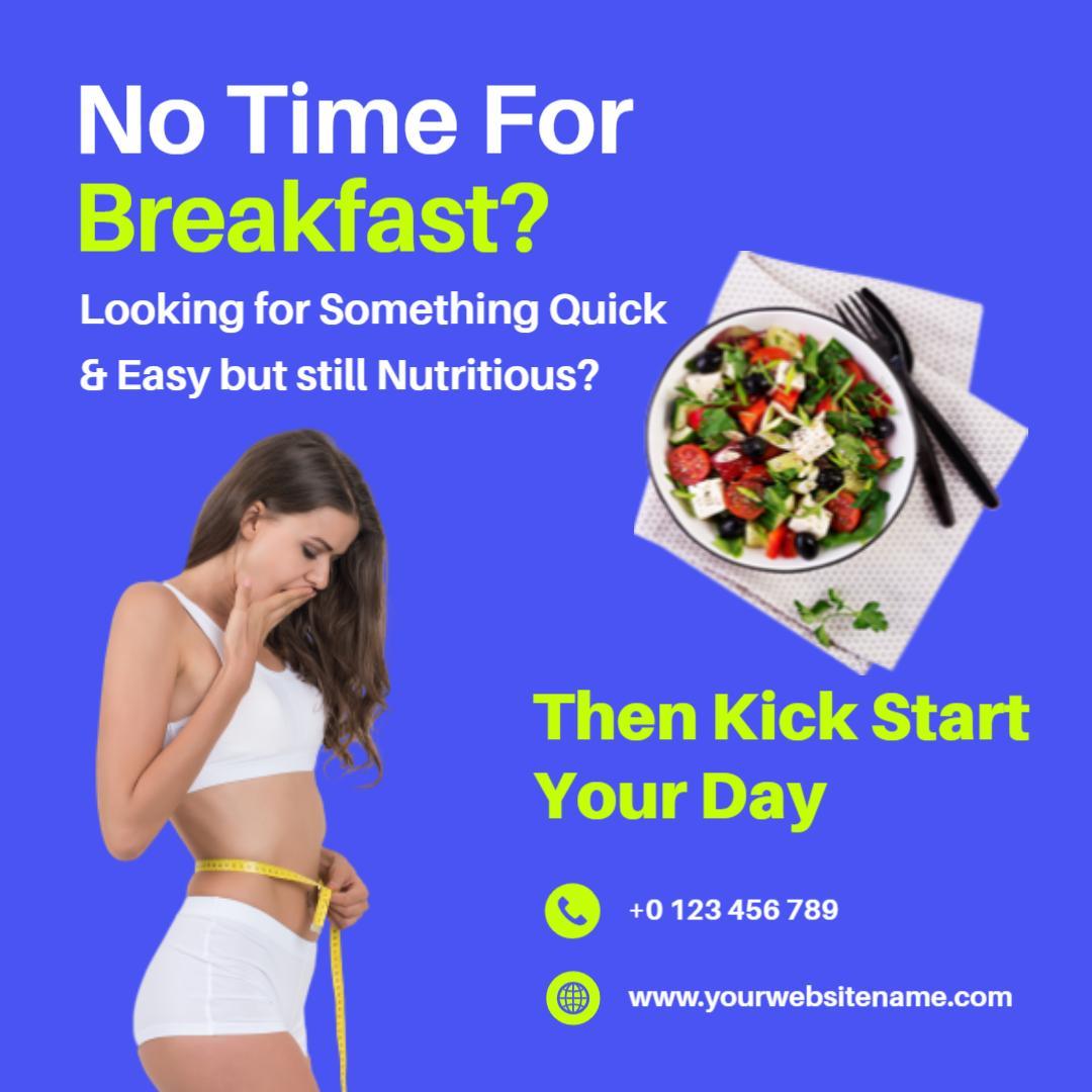 Vibrant Quick Breakfast Solutions for Nutritional Kickstart Ad Template