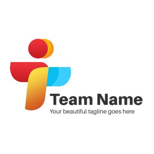 Vibrant Red and Blue Design Representing Team Collaboration Logo Template