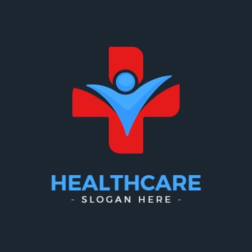 Vibrant Red and Blue Healthcare Symbol for Wellness Logo Template