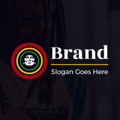 Vibrant Red and Green Reggae Theme Celebrating Culture Logo Template