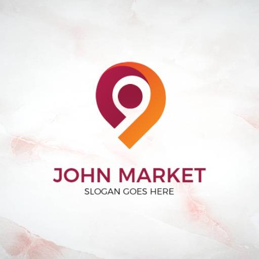 Vibrant Red and Orange Pin Design for Marketing Purpose Logo Template