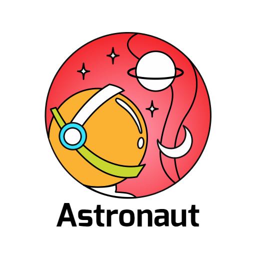 Vibrant Red and Orange Space Astronaut Adventure Logo Template