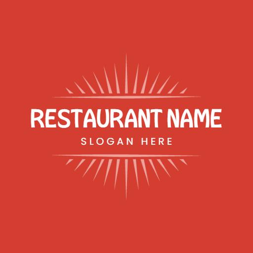 Vibrant Red and White Design for a Cozy Restaurant Logo Template