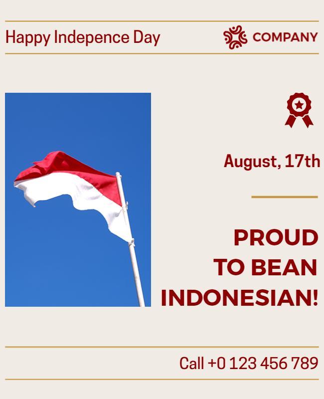 Vibrant Red and White Indonesian Independence Day Poster Template