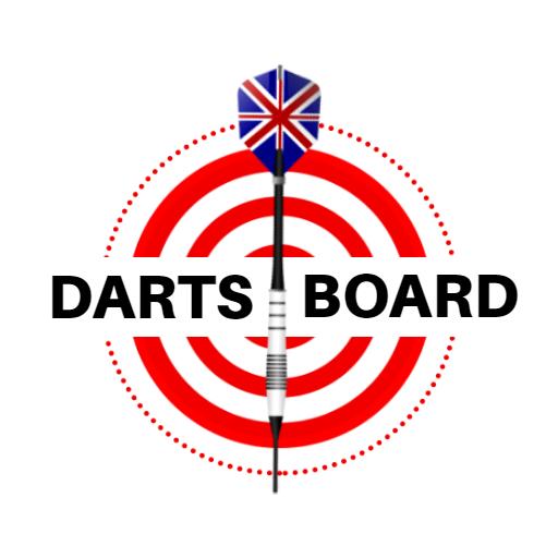 Vibrant Red and White Target Design for Darts Logo Template