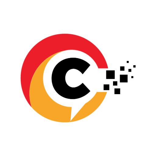 Vibrant Red and Yellow Circular Alphabet Design Logo Template