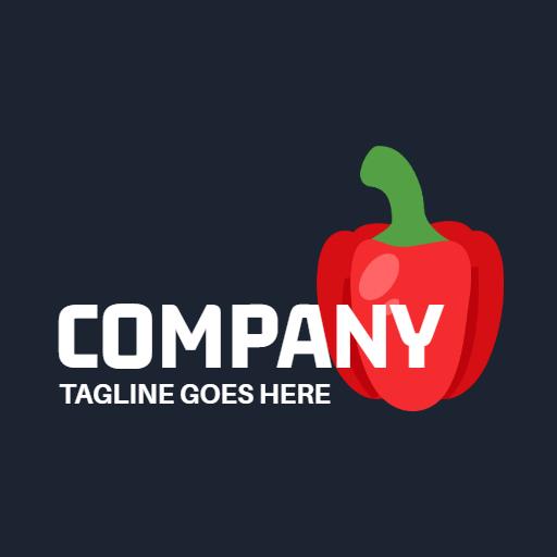 Vibrant Red Bell Pepper Design for Spice Company Logo Template