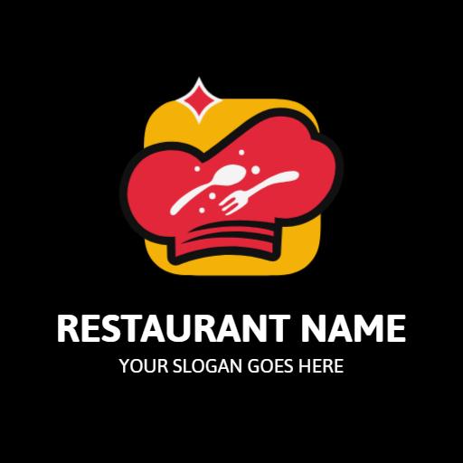 Vibrant Red Chef Hat Design Showcasing Restaurant Culinary Arts Logo Template