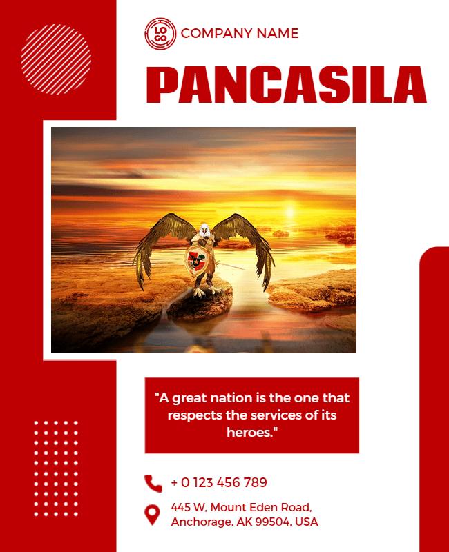 Vibrant Red Eagle with Inspirational Quote Poster Template