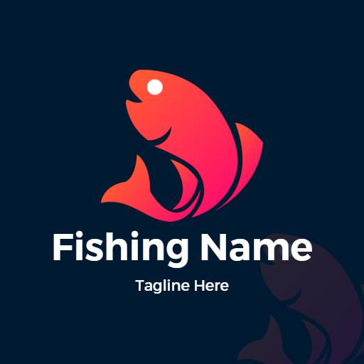 Vibrant Red Fish Design Capturing Excitement of Fishing Logo Template