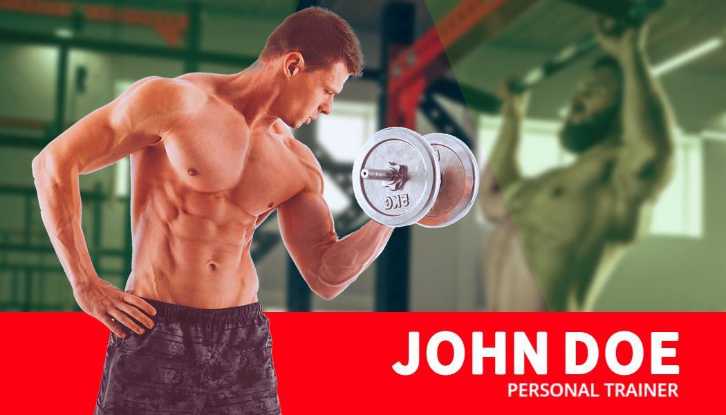 Vibrant Red Fitness Coach Personal Trainer Business Card Template