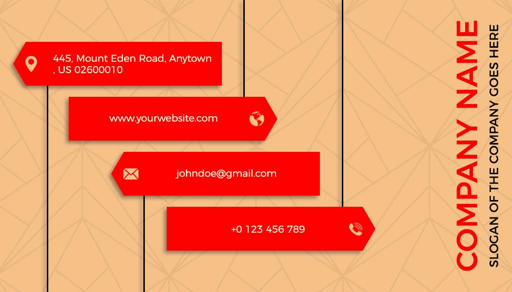 Vibrant Red Modern Geometric Design Visiting Card Template