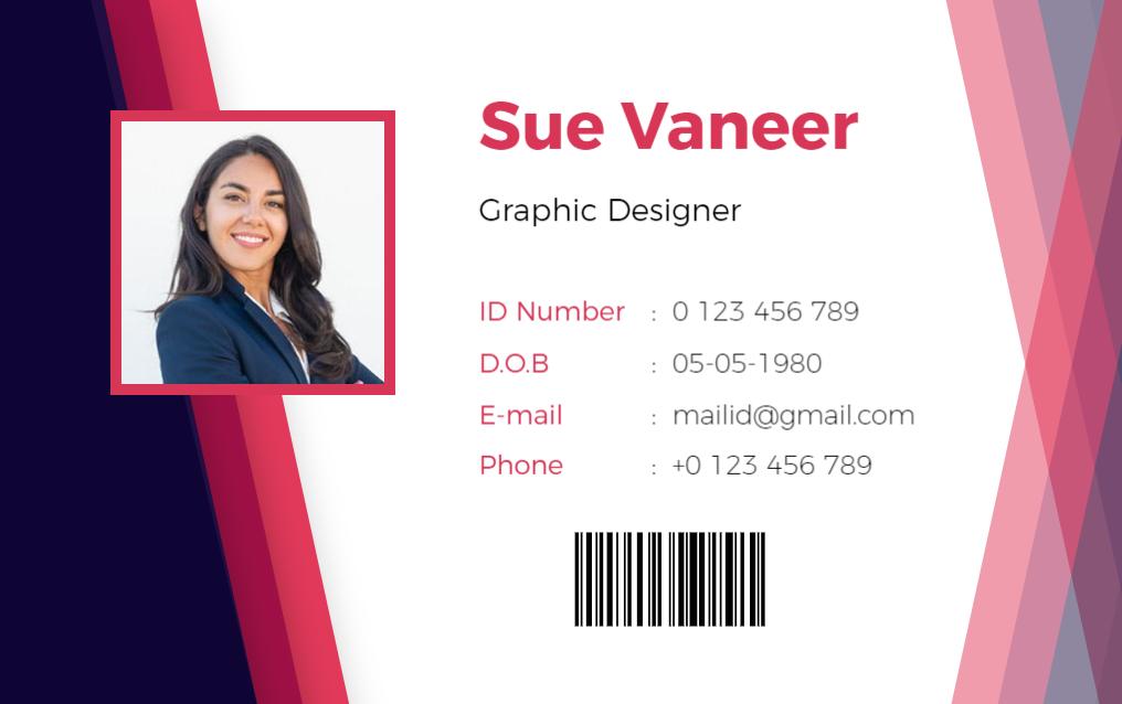 Vibrant Red Modern Professional Identity Card Template