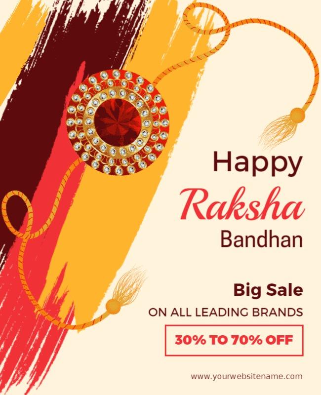 Vibrant Red Raksha Bandhan Festival Sale Poster Template