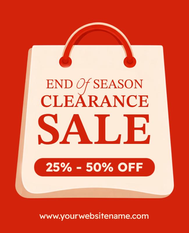 Vibrant Red Seasonal Sale Announcement Flyer Template