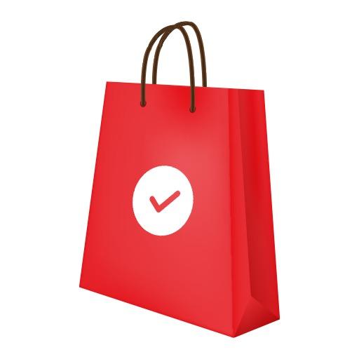 Vibrant Red Shopping Bag Design for 3D Marketing Logo Template