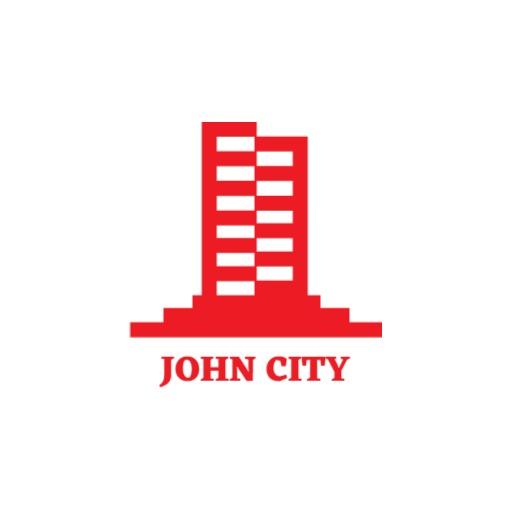 Vibrant Red Skyscraper Representation for City Development Logo Template