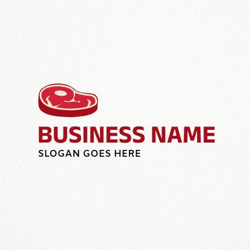Vibrant Red Steak Graphic Showcasing Quality Meat Logo Template