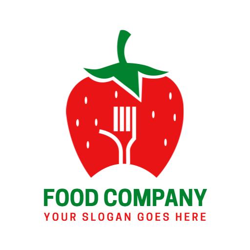 Vibrant Red Strawberry Representing Fresh Food Company Logo Template