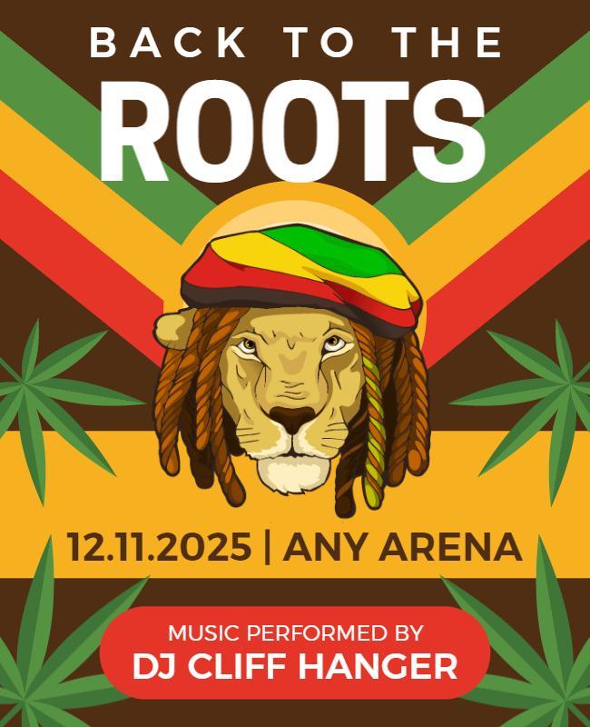 Vibrant Reggae Roots Music Festival Flyer Template