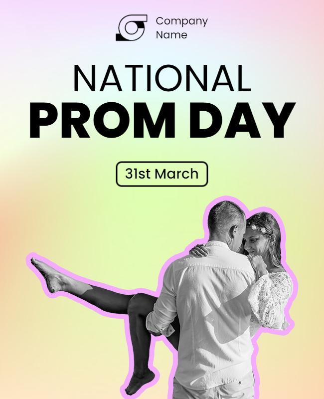 Vibrant Romantic National Prom Day Celebration Poster Template