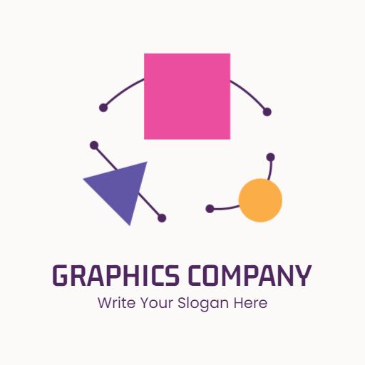 Vibrant Shapes and Colors Representing Creative Graphics Logo Template