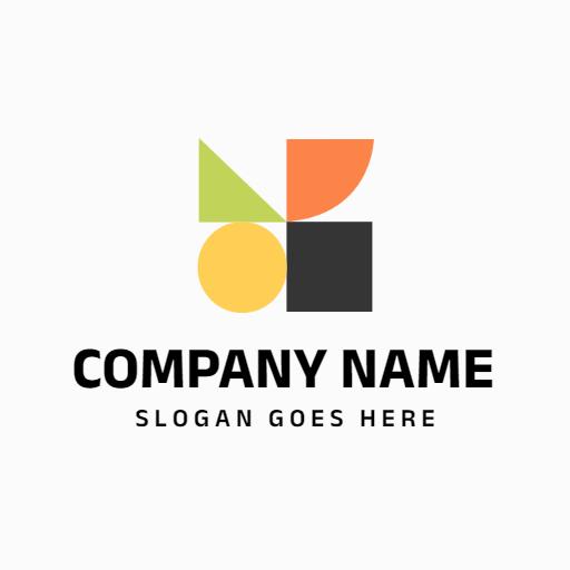 Vibrant Shapes in Green and Yellow for Company Branding Logo Template