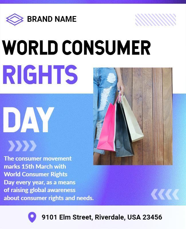 Vibrant Shopping Theme for World Consumer Rights Day Poster Template