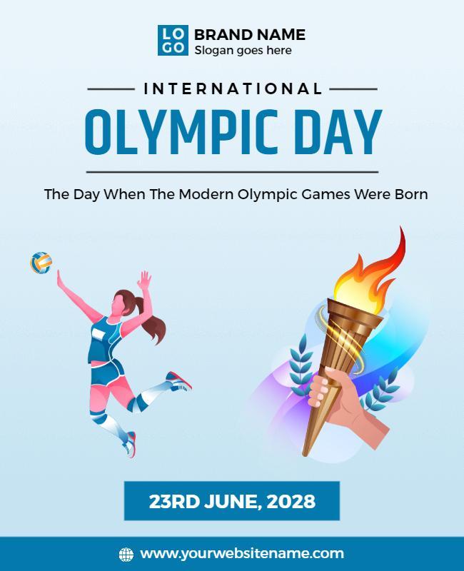 Vibrant Sports-Themed International Olympic Day Poster Template