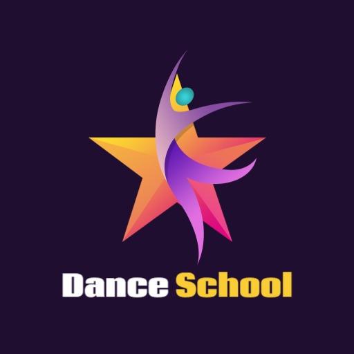 Vibrant Star and Dancer Representation for Dance School Logo Template