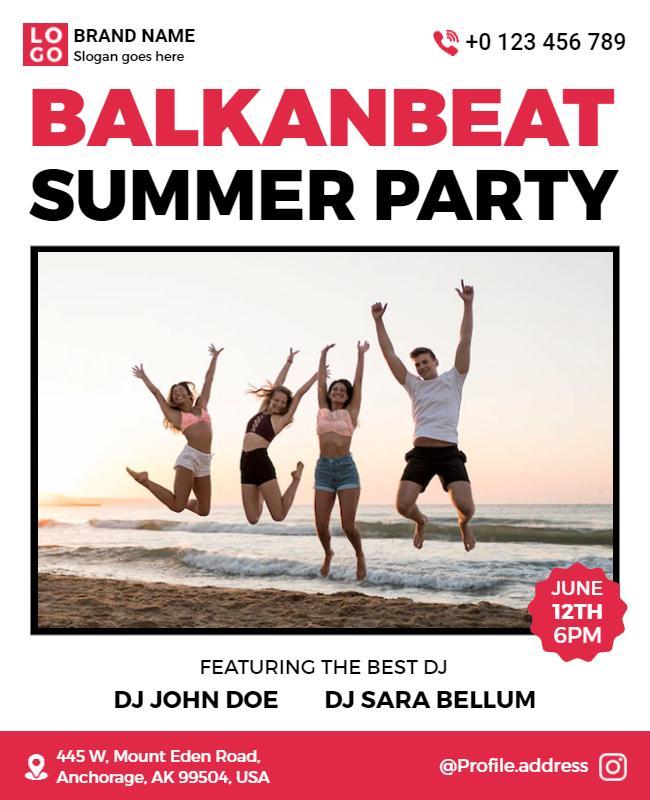 Vibrant Summer Beach Party Celebration Poster Template