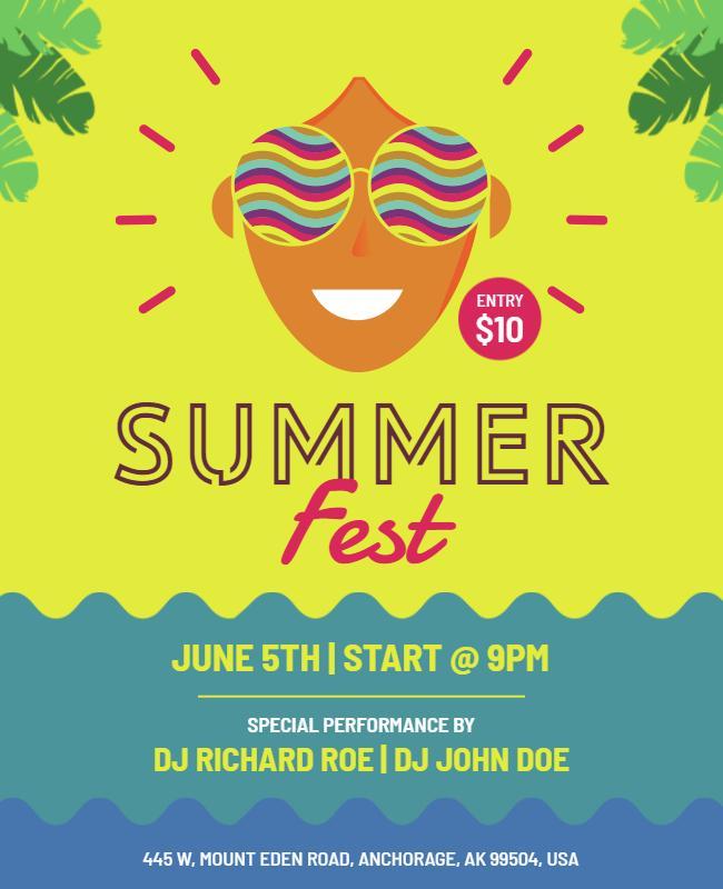 Vibrant Summer Fest Party Flyer Template