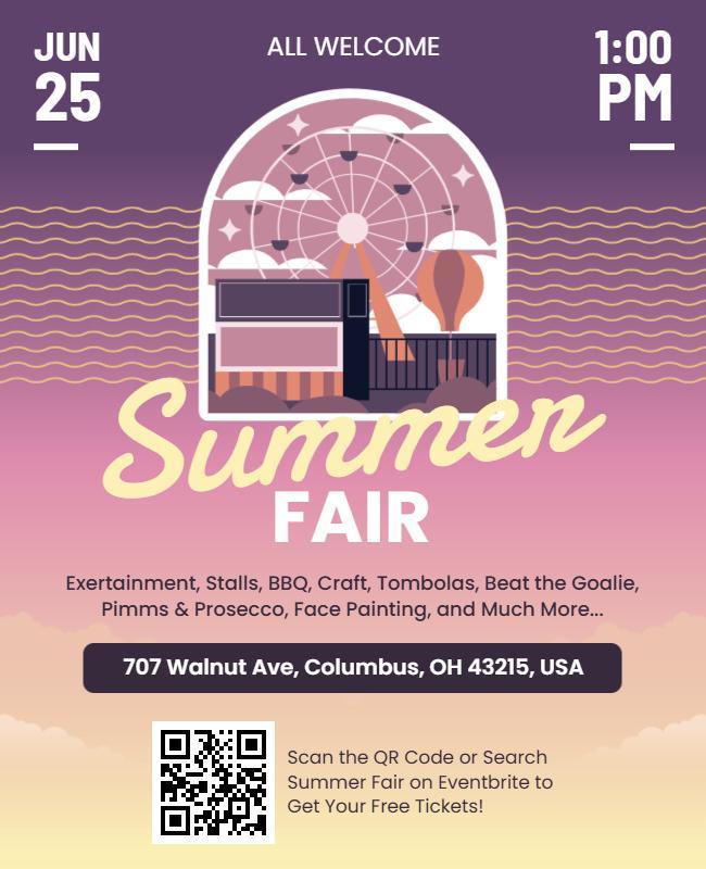 Vibrant Summer Festival with Fun Activities and Events Poster Template