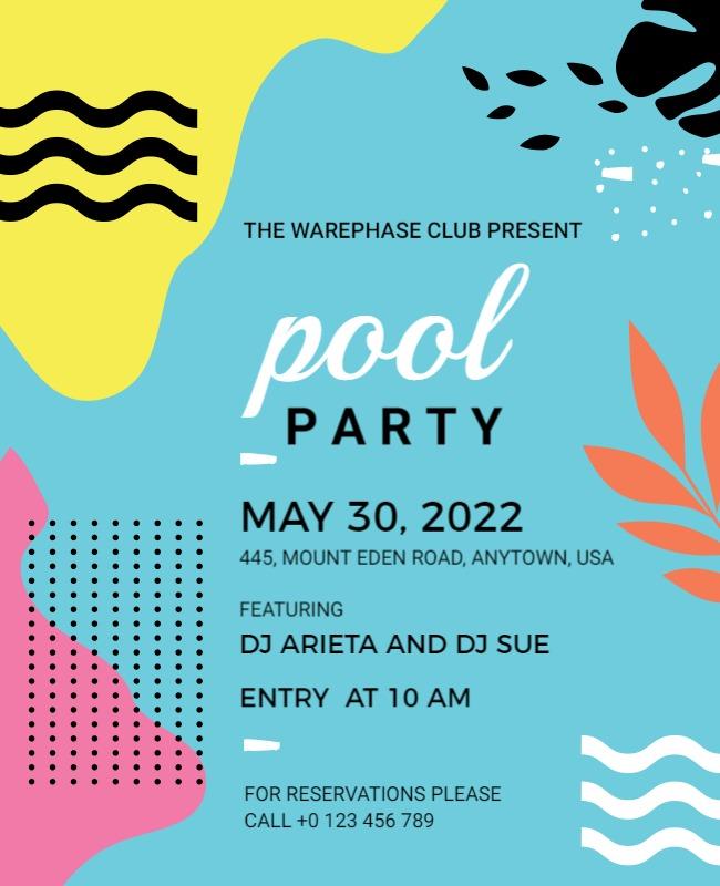 Vibrant Summer Pool Party Celebration Flyer Template