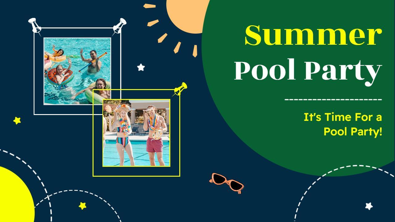Vibrant Summer Pool Party Celebration YouTube Thumbnail Template