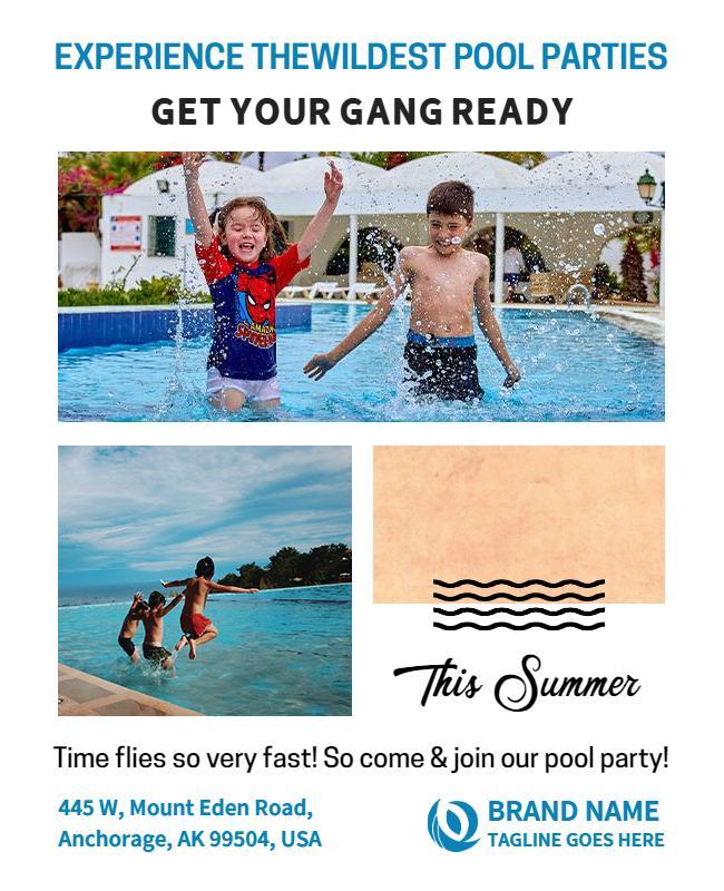Vibrant Summer Pool Party Experience Poster Template