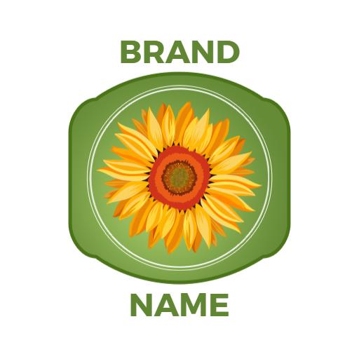 Vibrant Sunflower Design Enclosed in Green Circle Logo Template