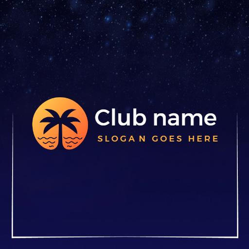 Vibrant Sunset Gradient with Beach Vibes Nightclub Logo Template