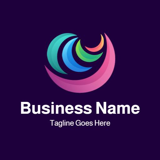 Vibrant Swirling Gradient Design Showcasing Modern Branding Logo Template