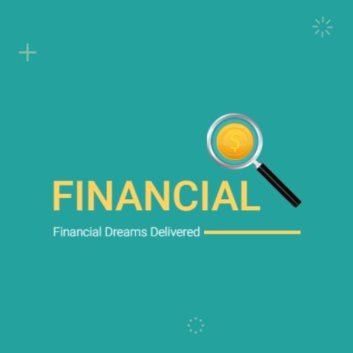 Vibrant Teal Background Highlighting Financial Success Logo Template