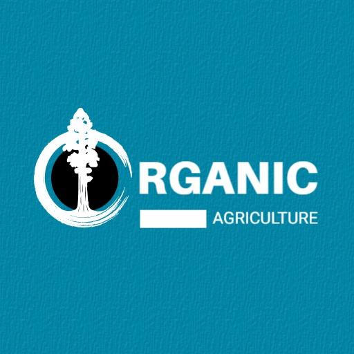 Vibrant Teal Background with Organic Agriculture Logo Template