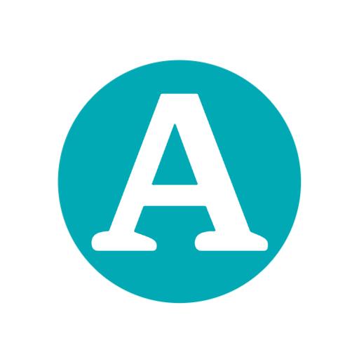 Vibrant Teal Circle Featuring the Letter A Alphabet Logo Template